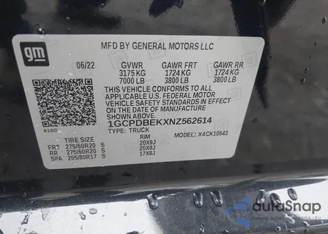 2022 Chevrolet Silverado 1500 4Wd Short Bed Custom from USA, damaged, VIN 1GCPDBEKXNZ562614